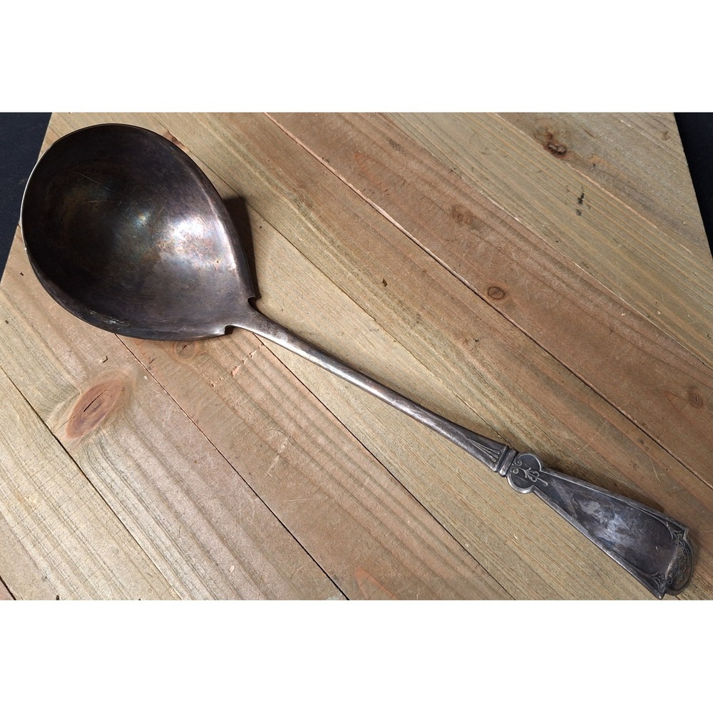 Antique 1847 Rogers Bros A1 Silverplate Soup Ladle Lily of the Valley Pattern 13
